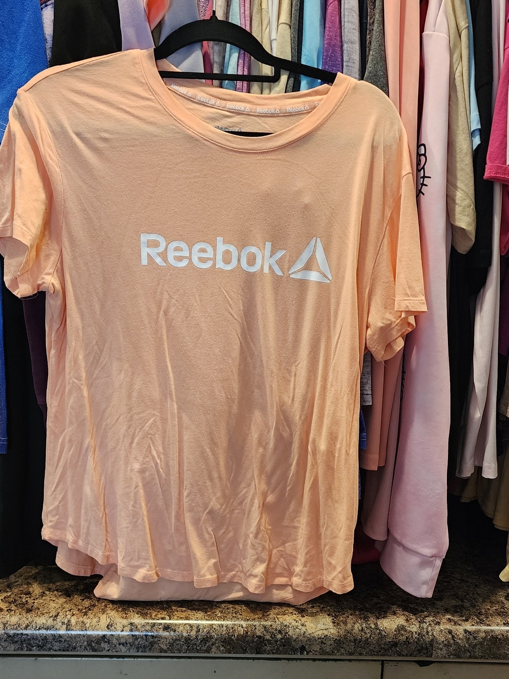 Reebok Men’s Peach Logo Short Sleeve Tee